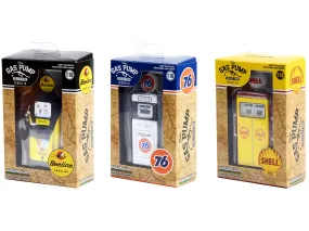 Vintage Gas Pump Set of 3 Pumps Series 12 1/18 Diecast Models by Greenlight