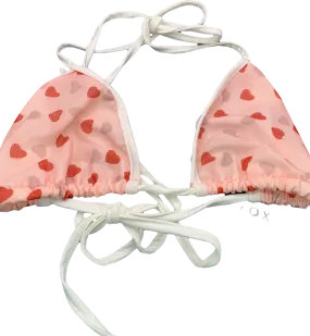 White Fox Pink Hold On Heart Mesh Bra UK S