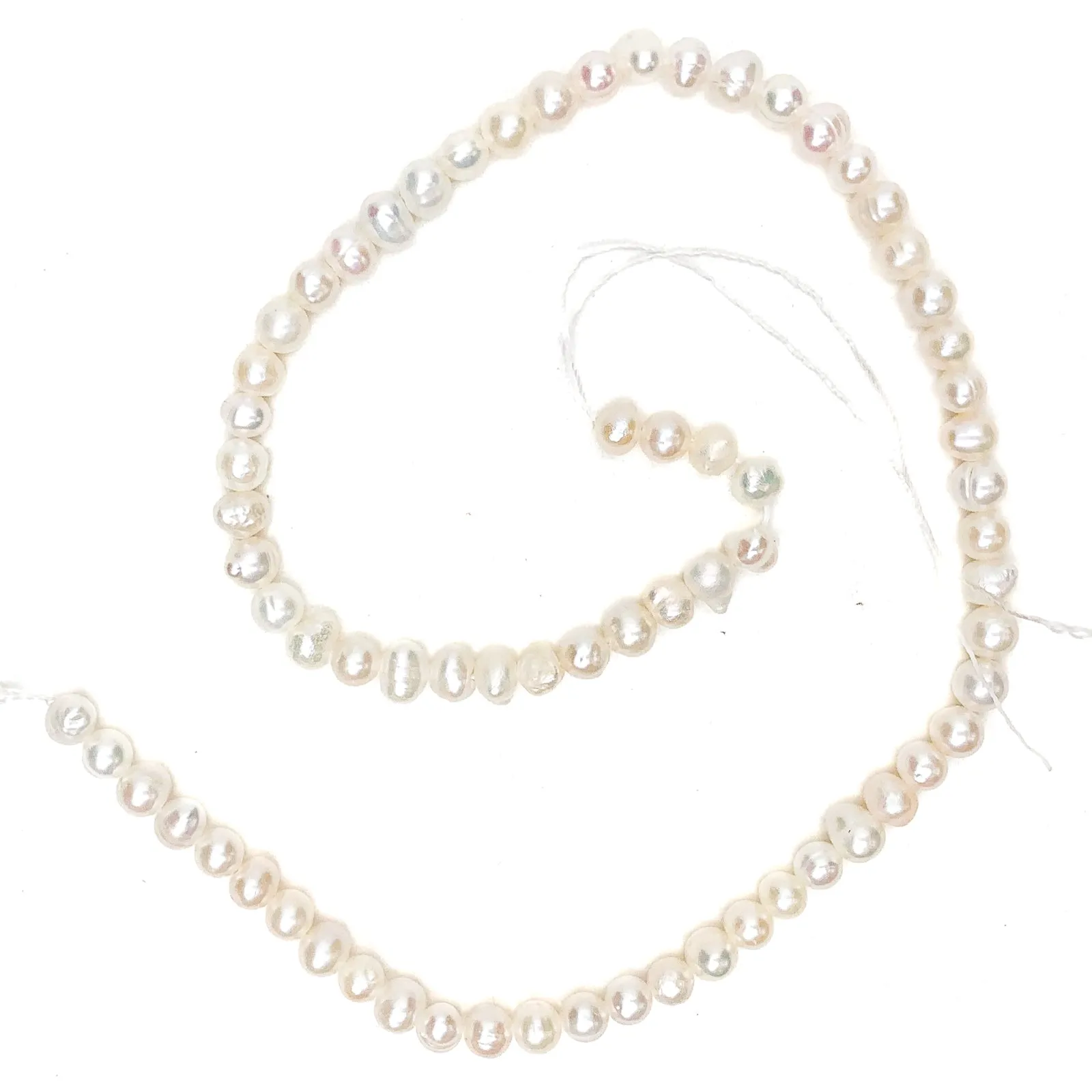 White Small Potato Freshwater Pearl Bead Strand