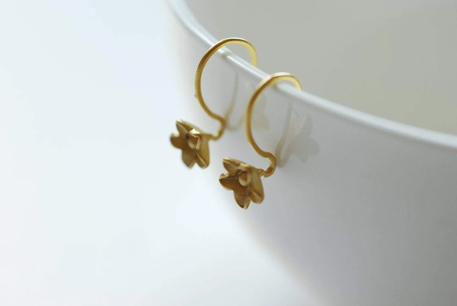 Wholesale Matte Vermeil Gold Flower Earring finding - 18k gold plated over Sterling Silver,  Gold flower earrings, Gold earring finding, Gold Earrings