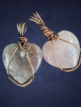 Wire Wrapped Gemstone Hearts