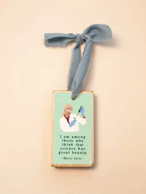 Women in Science STEM Wood Holiday Ornament - Scientist 2