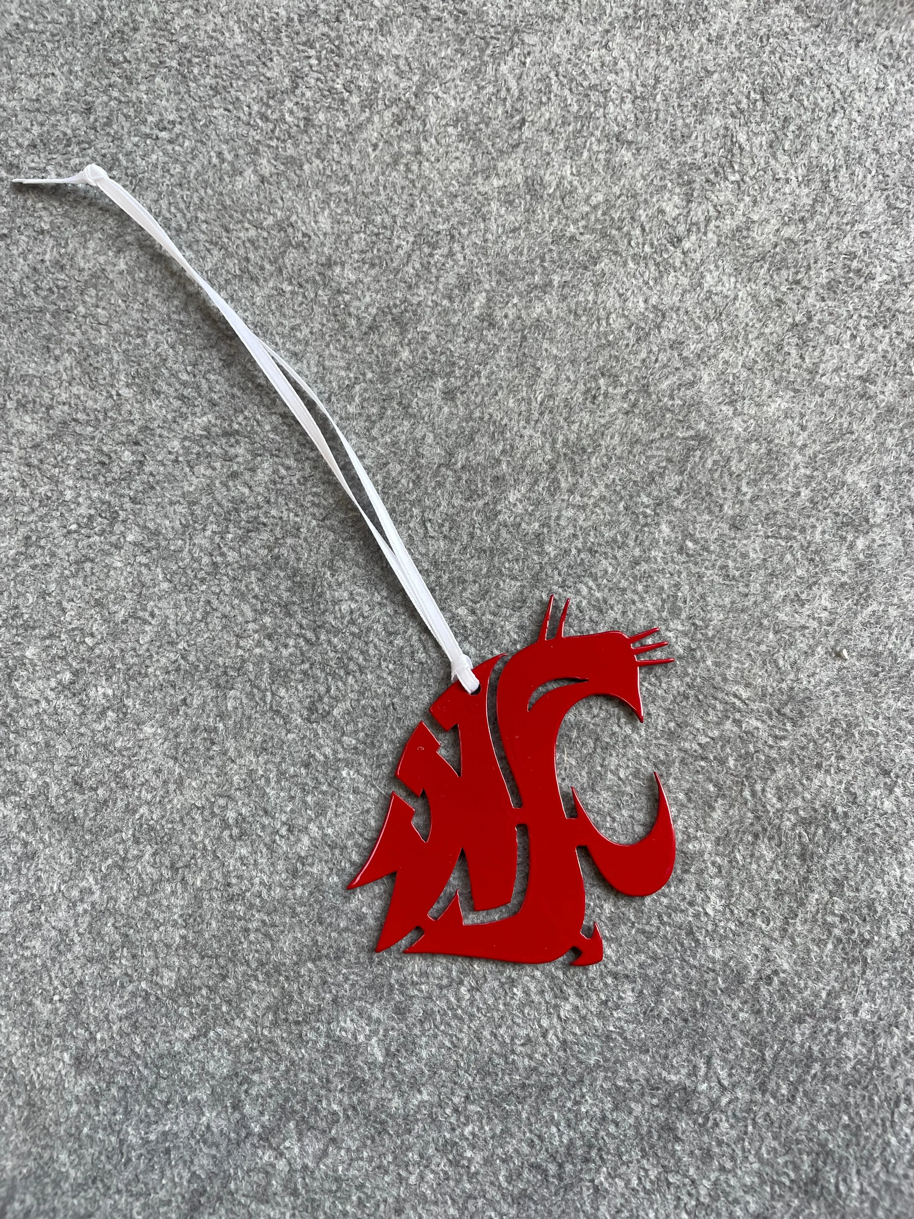 WSU Cougars Crimson Metal Ornament