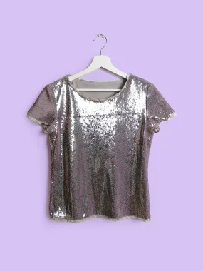 Y2K Rose Gold Sequins Top